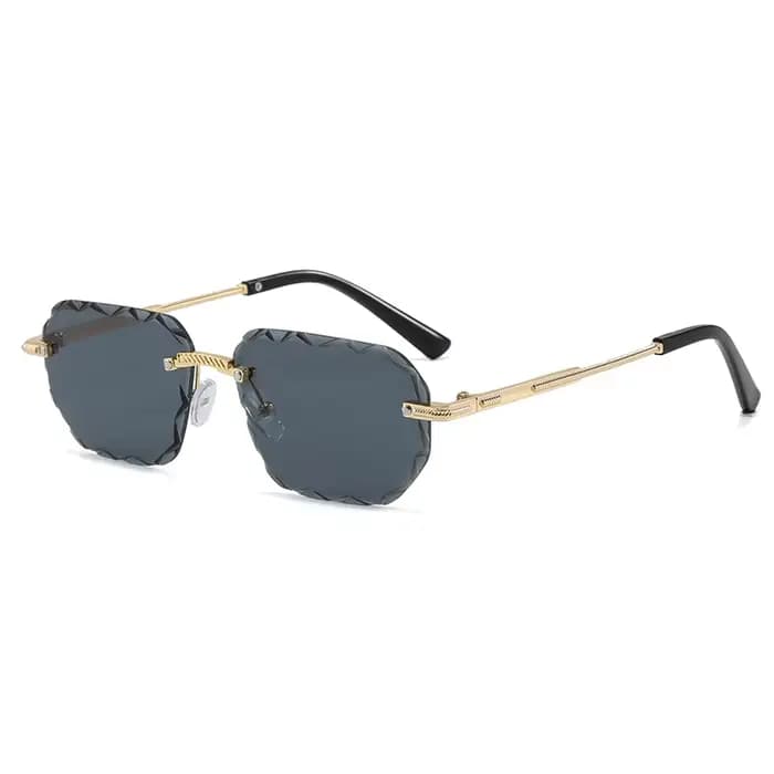 Lunettes de soleil carrées sans monture tendance pour femmes et hommes