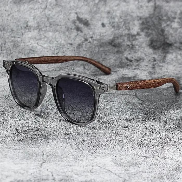 Lunettes de soleil polarisées classiques à monture en bois vintage pour hommes