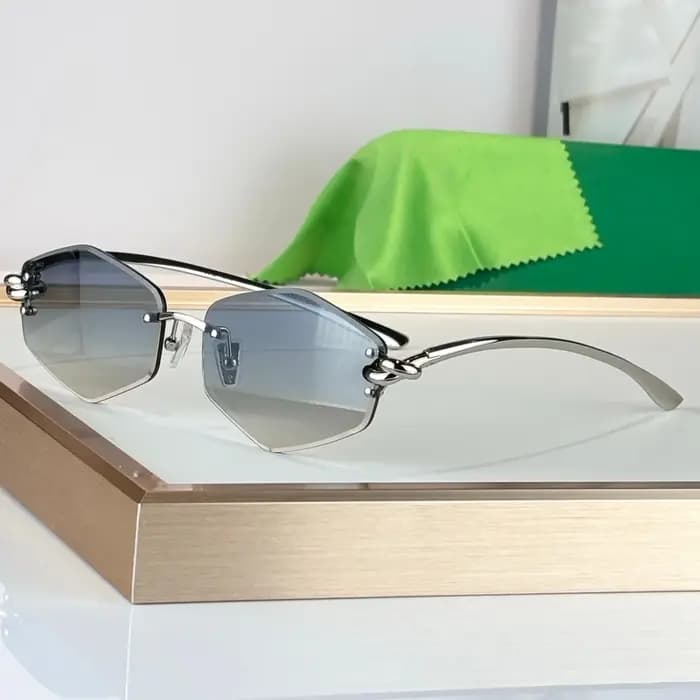 Lunettes de soleil de luxe haut de gamme 1435S Nouveauté 2026 Japon Tendance Polygone Sans Vis Lunettes de soleil femme en alliage Lunettes de soleil homme de luxe