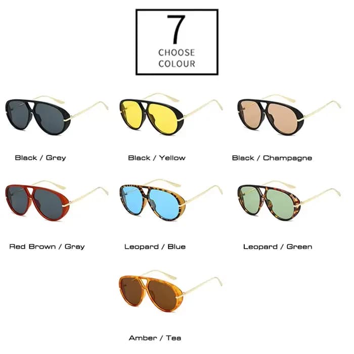 JNPCXI Lunettes de soleil oversize pilote à double pont