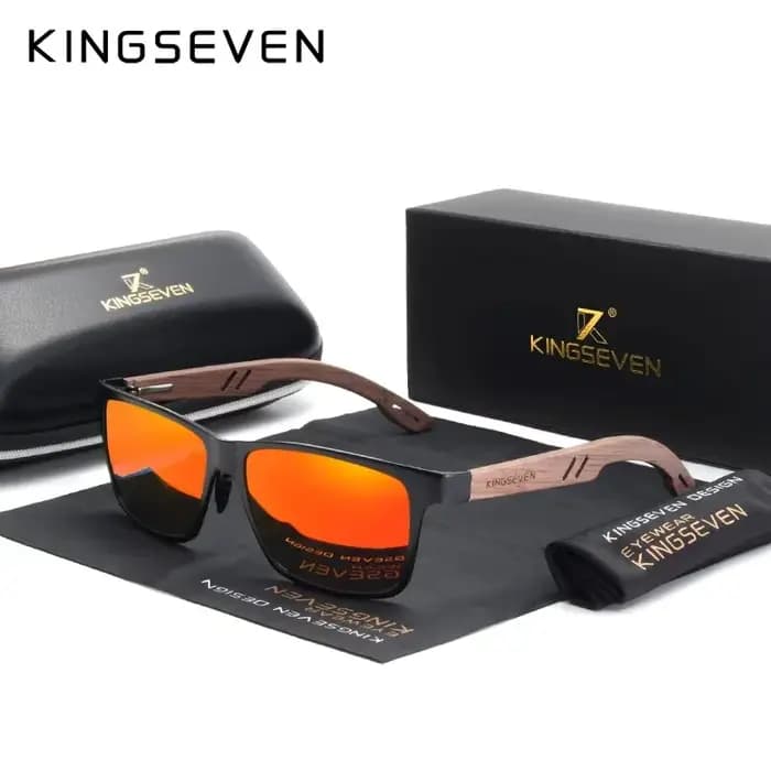KINGSEVEN marque lunettes de soleil en bois haute qualité cadre rectangulaire hommes femmes UV400 lentille polarisée