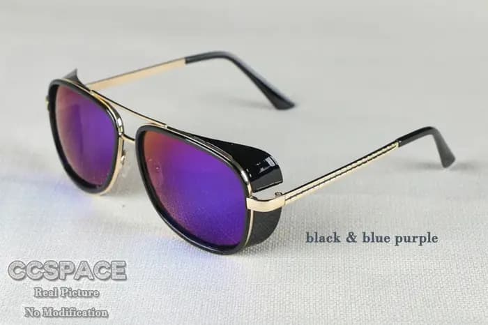 Lunettes de soleil rétro lentilles rouges pour hommes Steam punk femmes Vintage