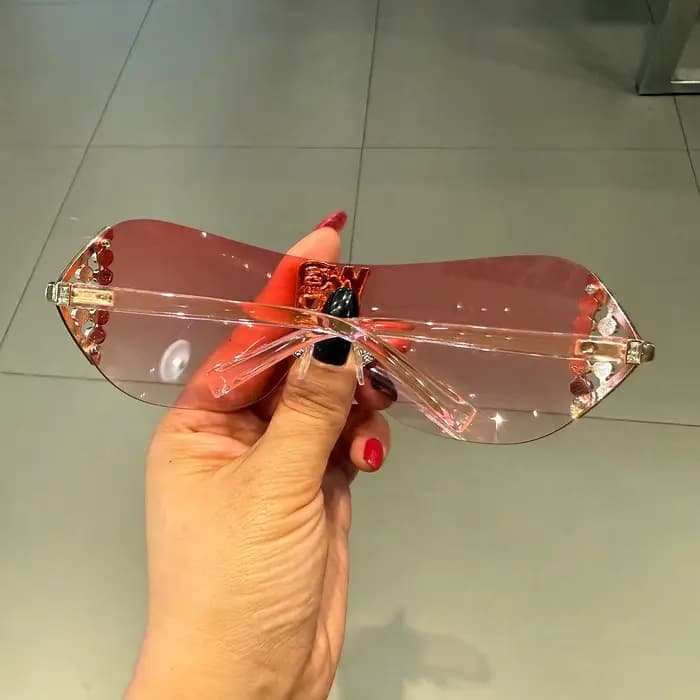 Lunettes de soleil de luxe y2k sans monture pour femmes