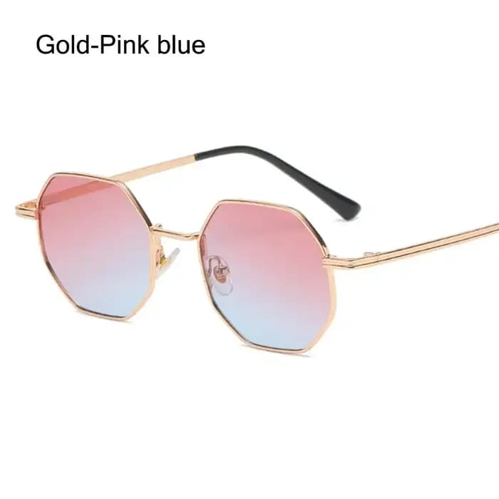 Lunettes de soleil polygonales en métal pour hommes et femmes