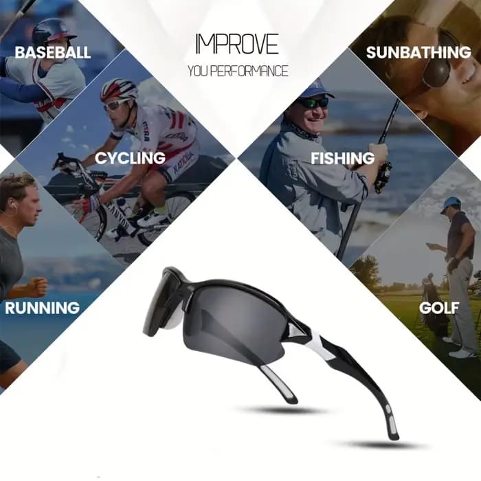 3 pièces lunettes de sport polarisées pour hommes et femmes