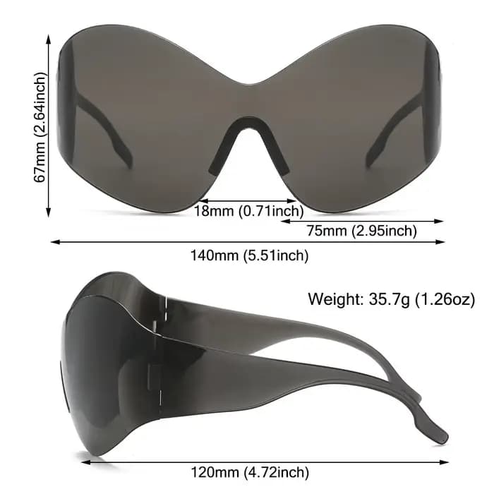 Lunettes de soleil sans monture pour femmes et hommes