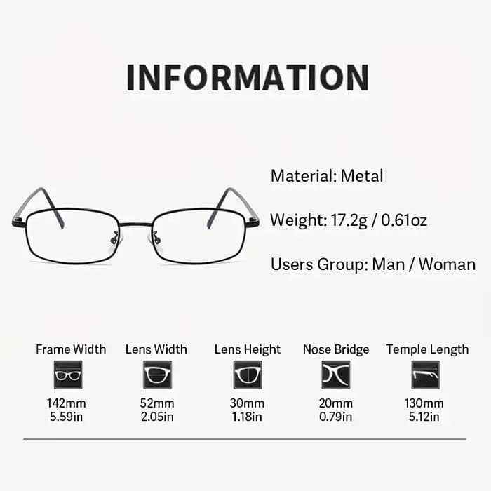 Lunettes de mode montures en métal pour femmes hommes