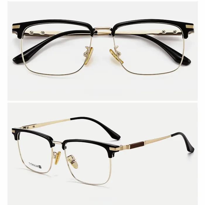 YIMARUILI mode affaires de luxe en bois TR90 lunettes rétro carré pur titane optique
