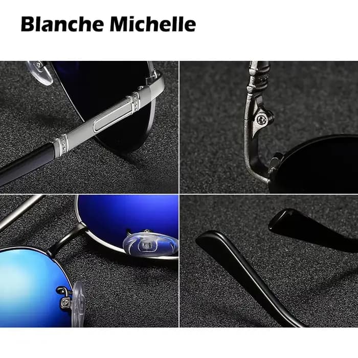 Blanche Michelle Pilot lunettes De soleil polarisées hommes 2025 marque miroir