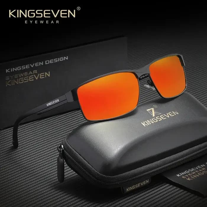 KINGSEVEN Lunettes de soleil polarisées rectangulaires UV400 pour hommes