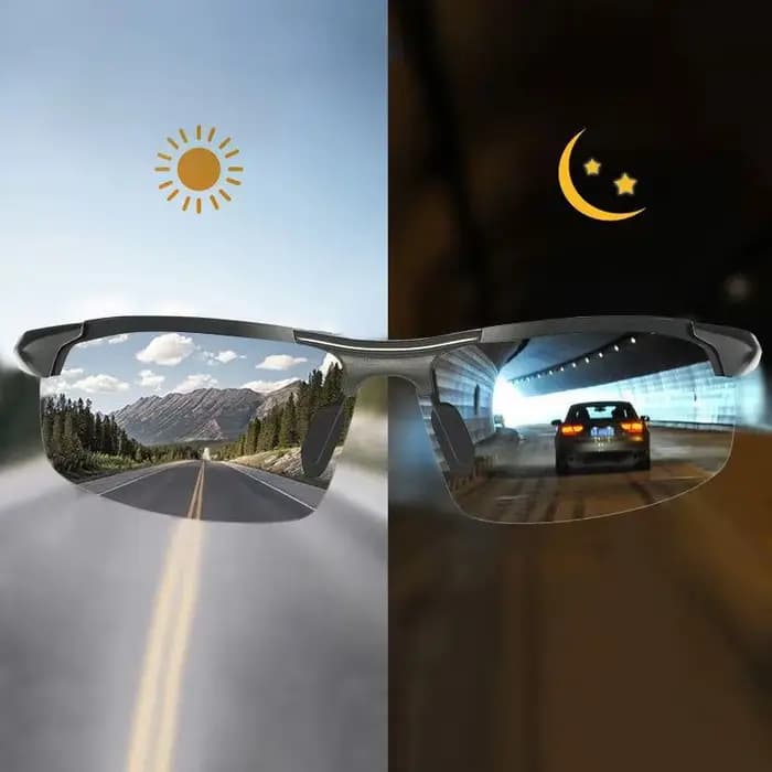 SZTZX-Lunettes de soleil photochromiques sans bords pour homme, polarisées, anti-UV, pour la conduit