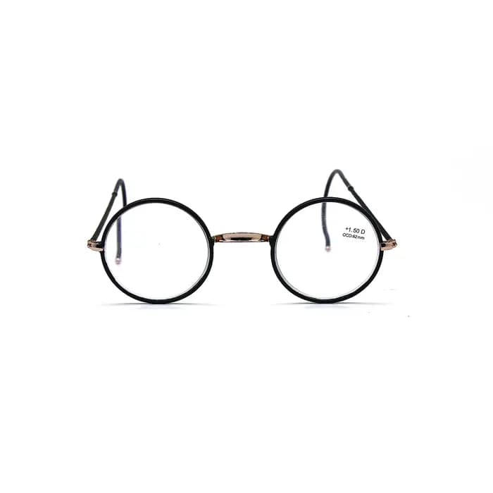 Lunettes de lecture rétro, monture ronde en métal + lecteur de poche portable 1.0 à + 3.5