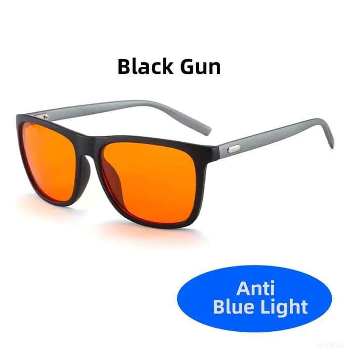 Lunettes classiques anti-lumière bleue à verres orange pour hommes et femmes, monture carrée, pour vision nocturne et protection des yeux contre les écrans.