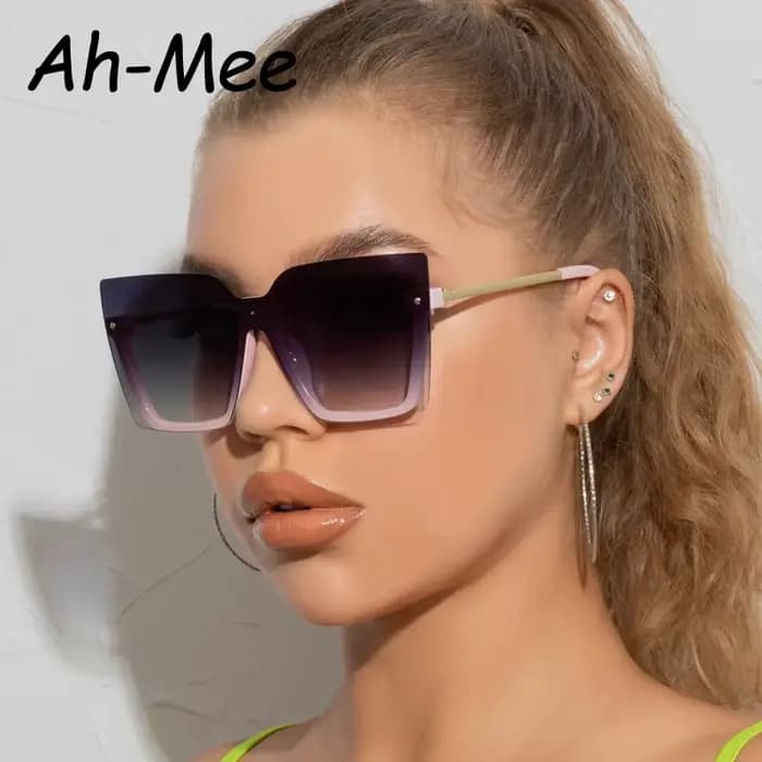 Randonnée surdimensionné carré Anti lumière lunettes femmes Vintage nuances marque concepteur grandes