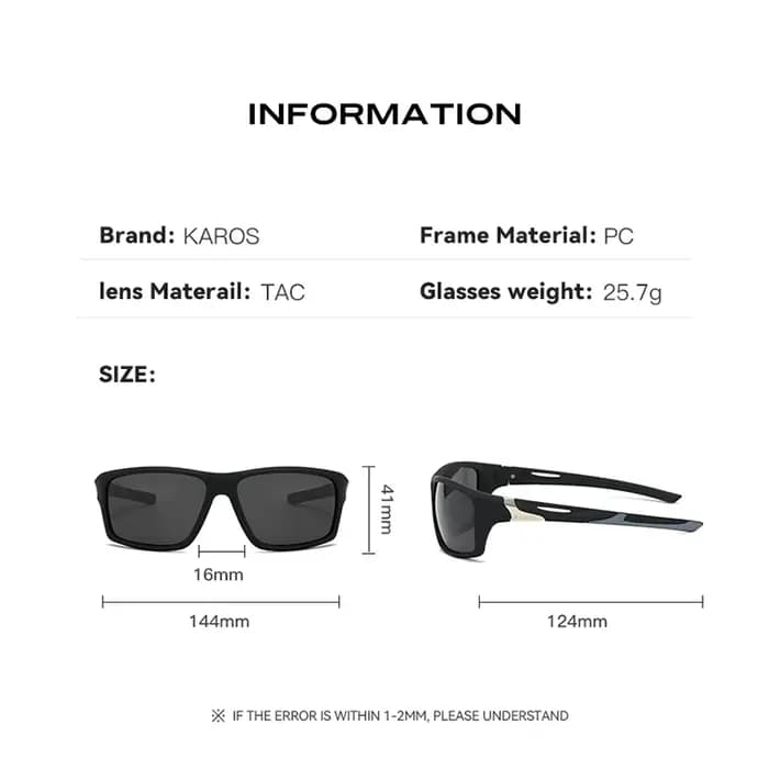 KAROS Sports Polarized Sunglasses Unisex with UV400 Filter Perfect for Fishing Camping Water