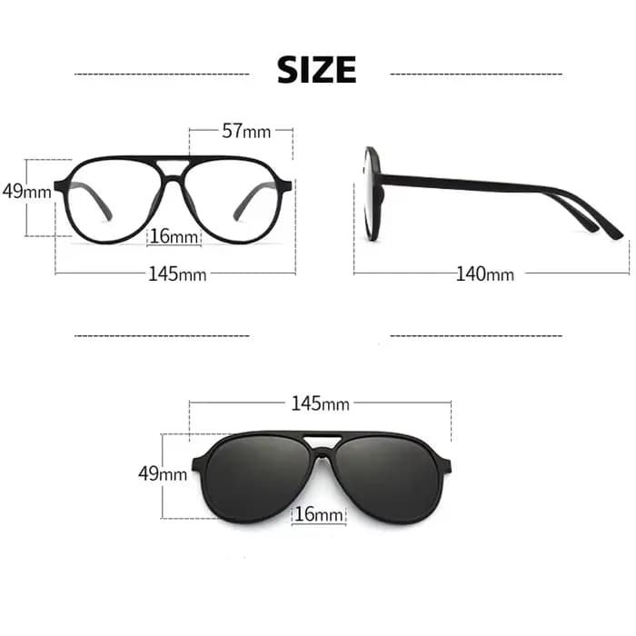 VCKA 6 In1 pilote lunettes de soleil polarisées myopie 2025 nouvelle pince magnétique hommes femmes