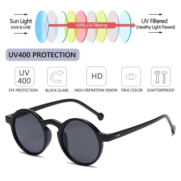 Lunettes de soleil rondes rétro pour femmes