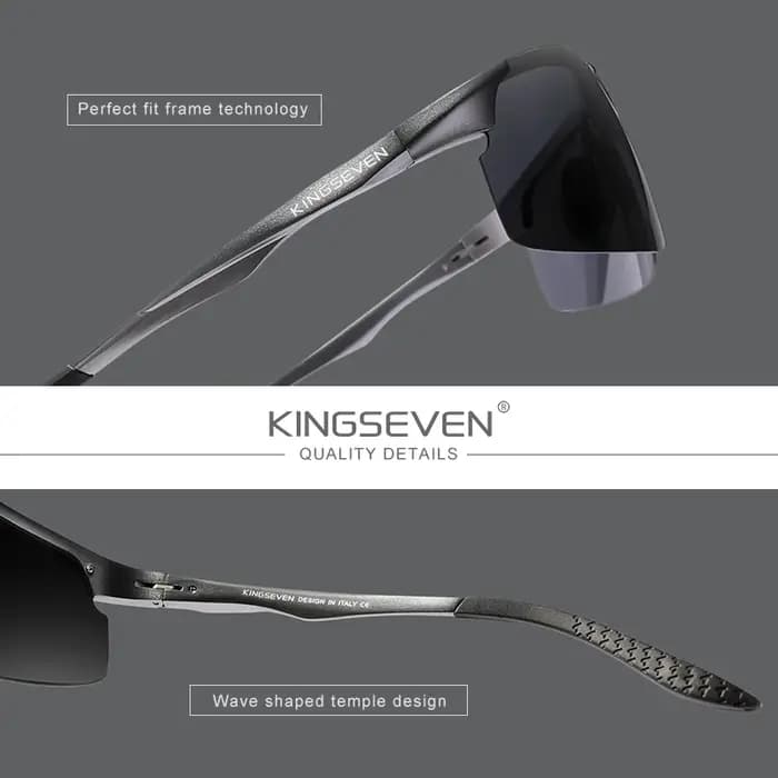Véritable KINGSEVEN polarisé hommes lunettes de soleil en aluminium conduite miroir lentille mâle lu