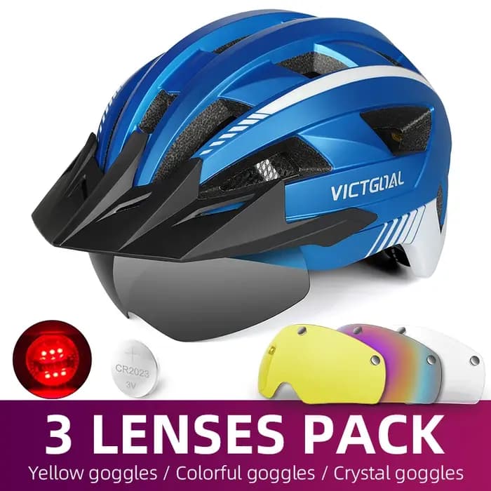 VICTGOAL MTB Casque de vélo Lunettes de protection solaire Hommes Femmes