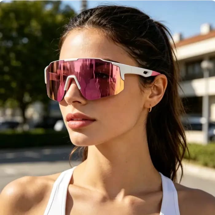Lunettes de soleil enveloppantes colorées unisexes surdimensionnées