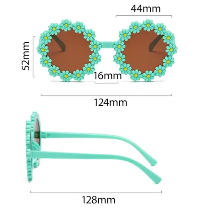 Lunettes de soleil rondes à fleurs pour enfants