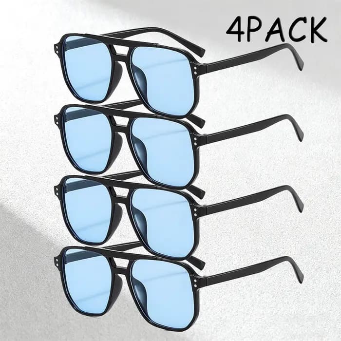 Lot de 4 lunettes de soleil orange tendance pour hommes