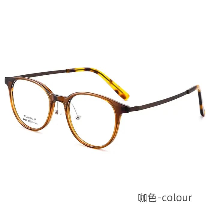 FIRADA lunettes confortables à la mode rondes rétro pur titane