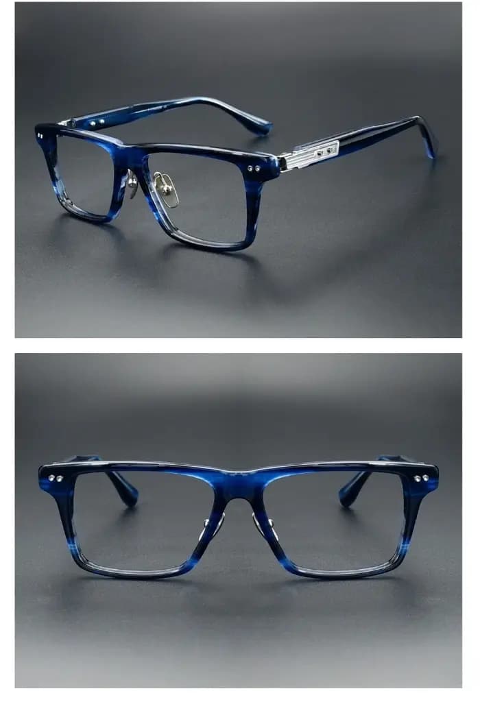 Montures de lunettes de vue en acétate pour hommes DTS-407, en titane, carrées, faites à la main, style japonais, anti-lumière bleue, Gafa