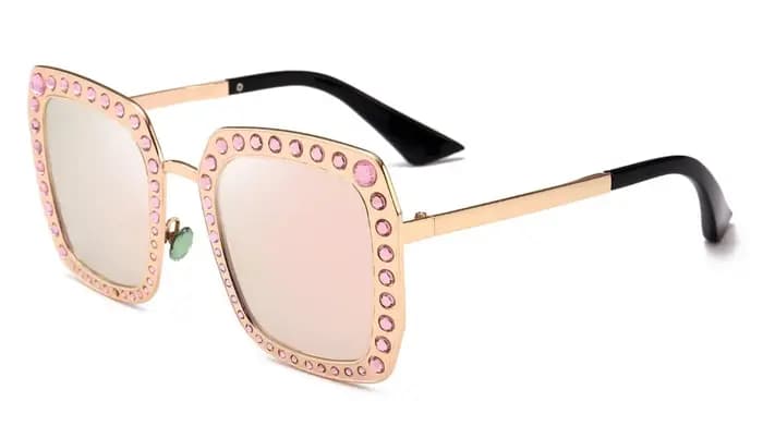 Lunettes de soleil carrées en diamant pour femmes