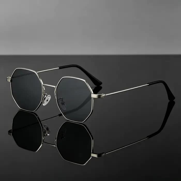 Une paire de lunettes à monture polygonale au design rétro tendance, idéales pour un usage quotidien