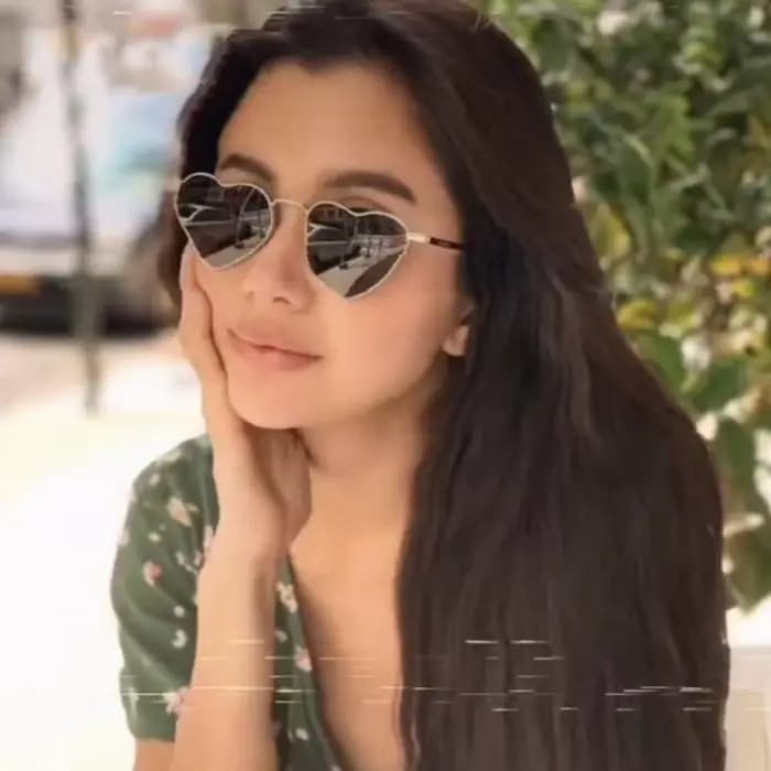 Lunettes de soleil rétro en forme de cœur pour femmes