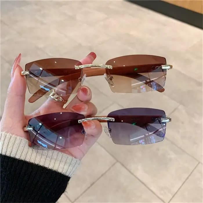 ChimPunk-Lunettes de soleil rectangulaires sans monture pour hommes et femmes