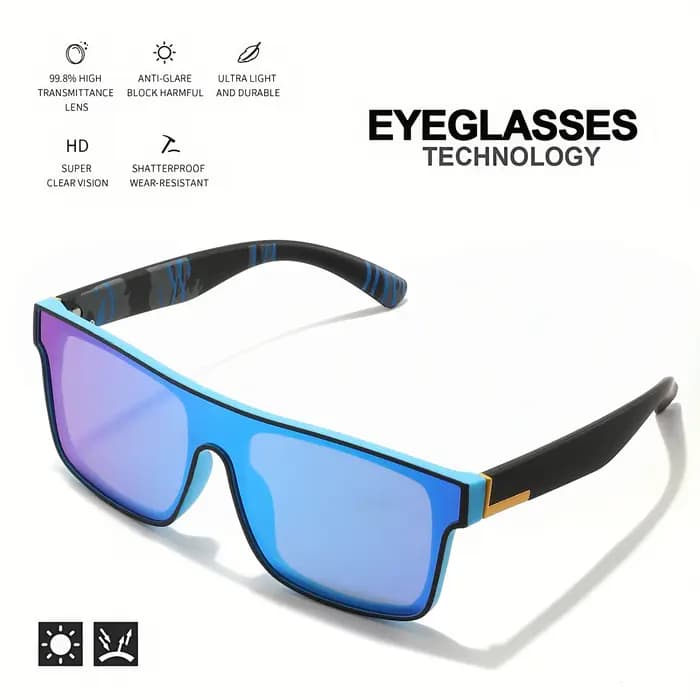 Lunettes de soleil de sport colorées classiques 2 pièces-lentille monobloc