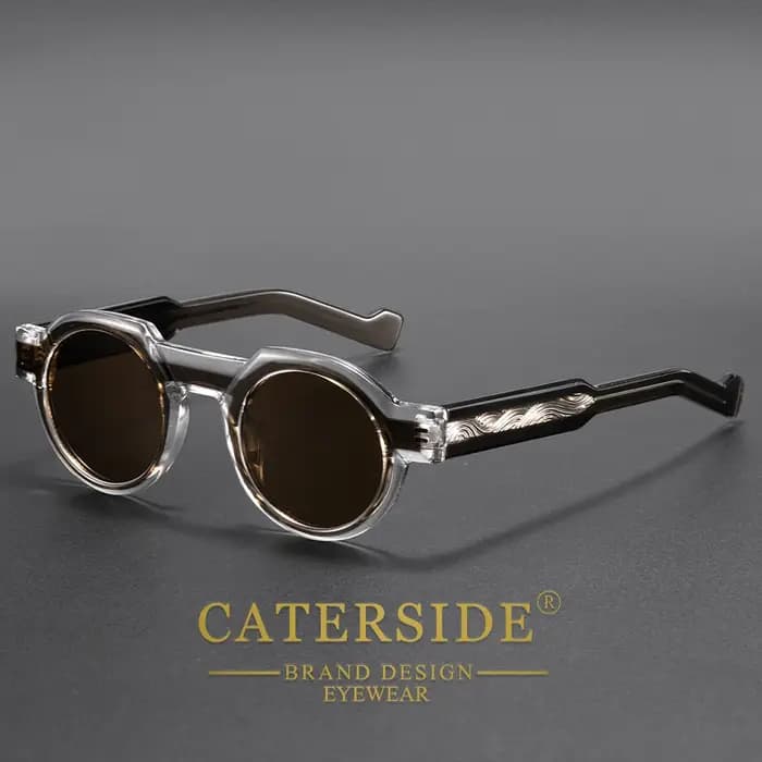 Lunettes de soleil rondes vintage CATERSIDE pour hommes