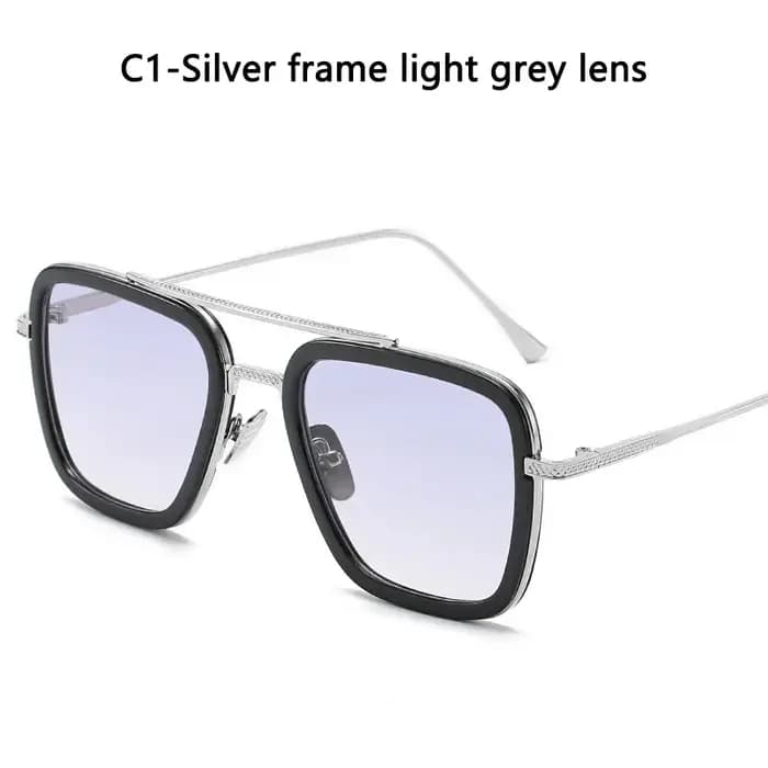 Lunettes de soleil mode cadre carré Tony Stark Style femmes