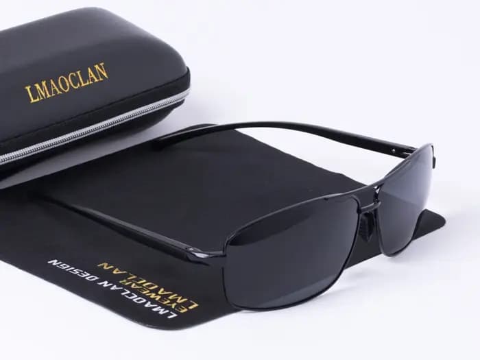 LMAOCLAN marque aluminium magnésium polarisé or lunettes de soleil hommes UV400 classique mâle lunet