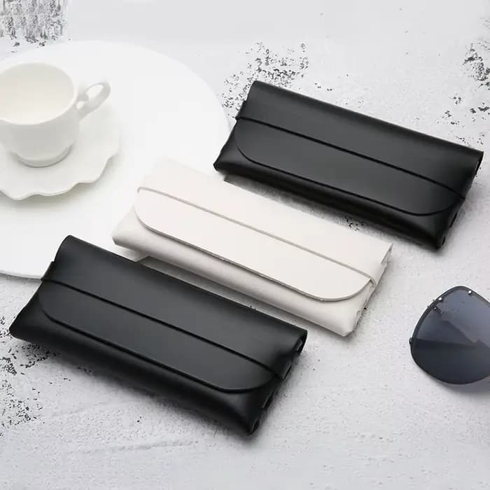 Étuis à lunettes en cuir souple et élégant noir et blanc – Sacs de protection