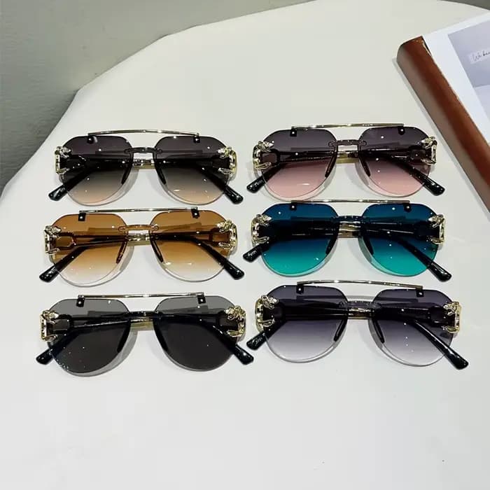Lunettes de soleil sans monture biseautées pour femmes