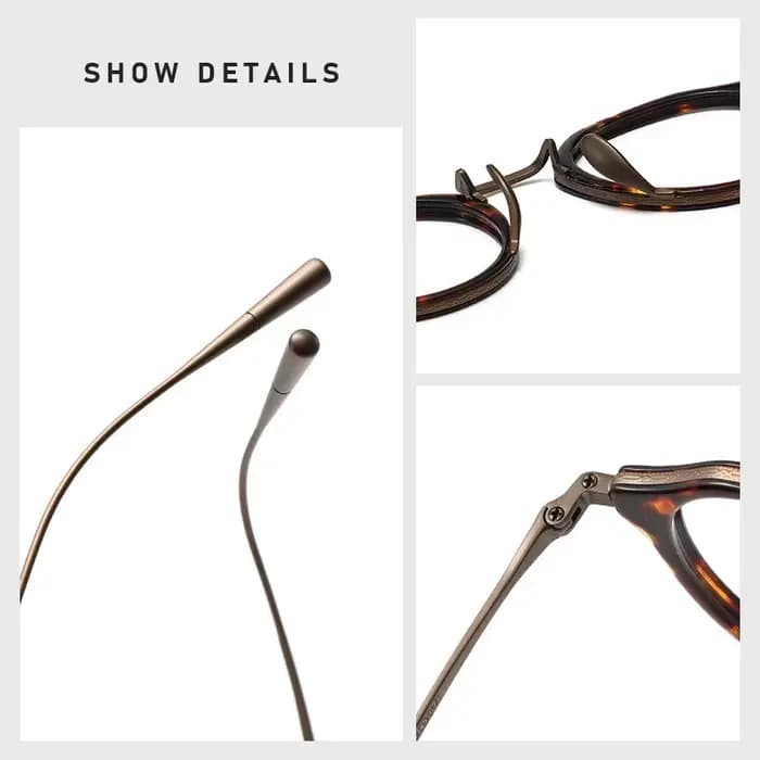 Montures de lunettes en titane et acétate, style rétro rond irrégulier, pour hommes et femmes, lunettes de créateur de luxe, lunettes de haute qualité