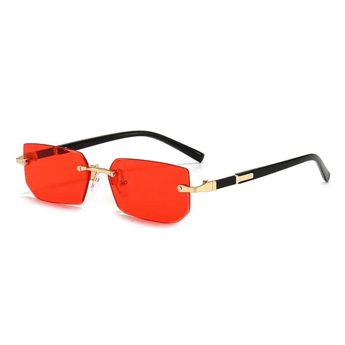 Lunettes de soleil rectangulaires sans monture pour hommes et femmes