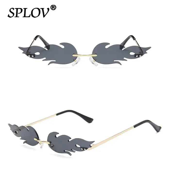 Lunettes de soleil de luxe en forme de flamme de feu pour femmes