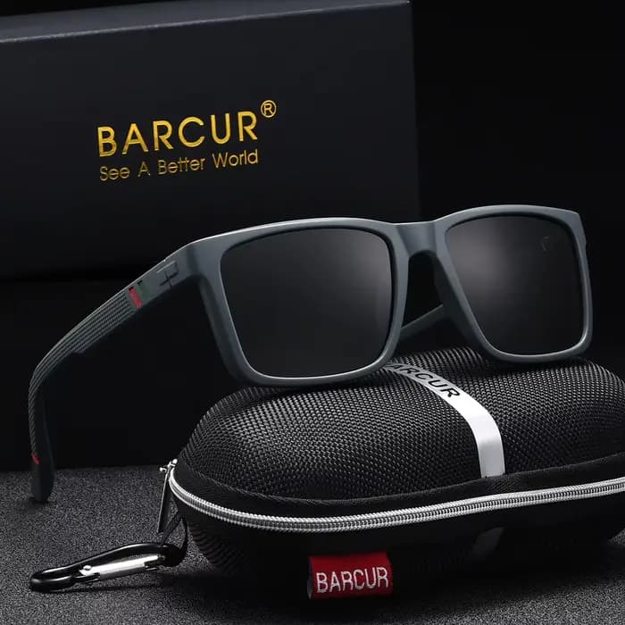 BARCUR 1 pièces sport marque hommes lunettes de soleil en plein air conduite cadre rectangulaire UV4