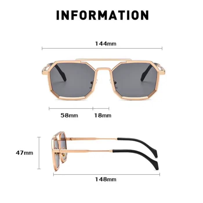 Lunettes de Soleil Carrées Bleues pour Homme et Femme