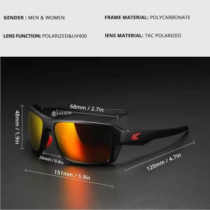 Kaenon mode Sport de plein air lunettes de soleil rectangulaires pour hommes et femmes coloré HD polarisé conduite pêche