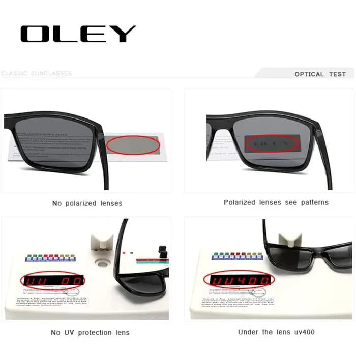OLEY – lunettes de soleil polarisées pour hommes, Vintage, carrées, pour la conduite, protection de