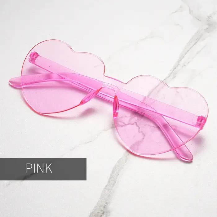 1/3/12/20 pièces lunettes coeur lunettes de soleil amour lunettes de soleil couleur gelée sans cadre en forme de coeur une pièce lunettes couleur éblouissante