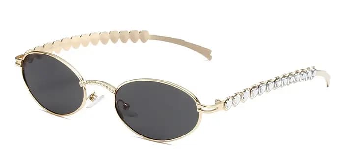 Femmes strass lunettes de soleil élégant ovale