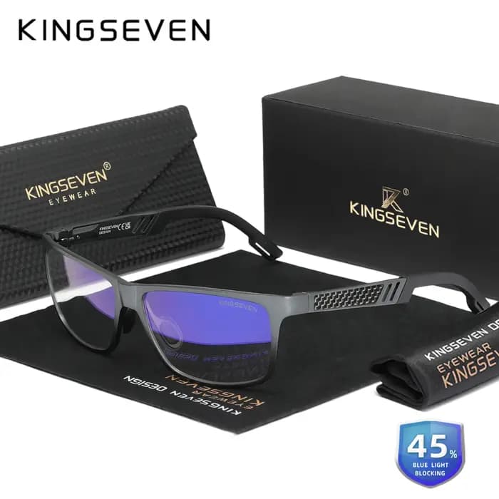 KINGSEVEN lunettes bloquant la lumière bleue hommes/femmes haute qualité en aluminium ordinateur Anti-rayon bleu lecture