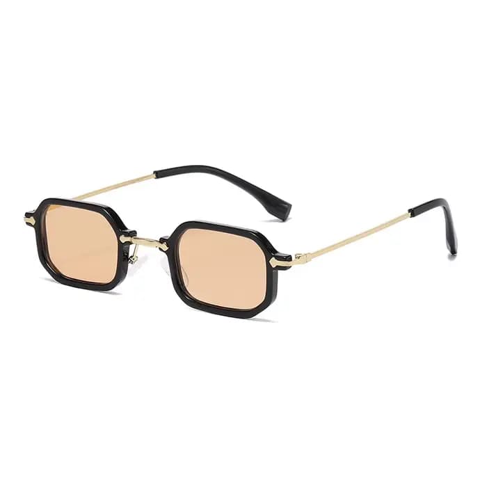 Lunettes de soleil rectangulaires à la mode, petite monture en métal, rétro, tendance, pour femmes,