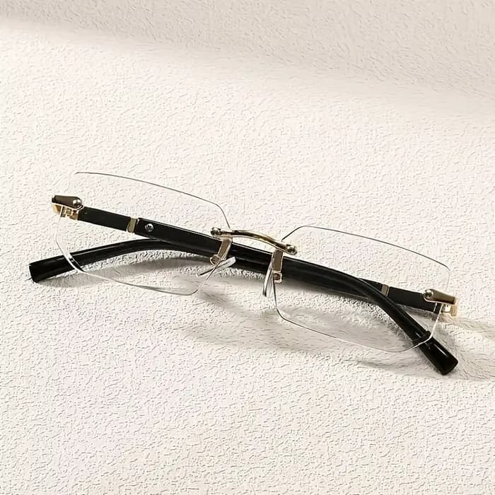1 paire de lunettes Y2K neutres au design rétro noir sans monture